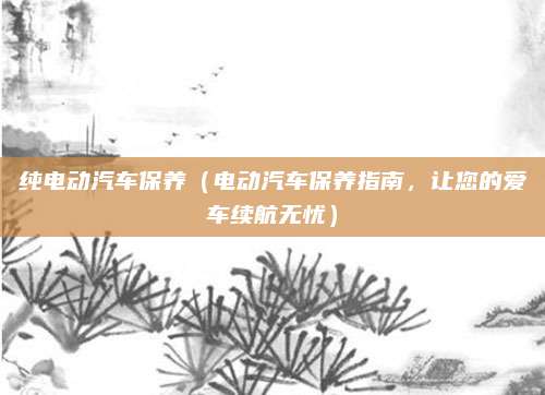 纯电动汽车保养（电动汽车保养指南，让您的爱车续航无忧）