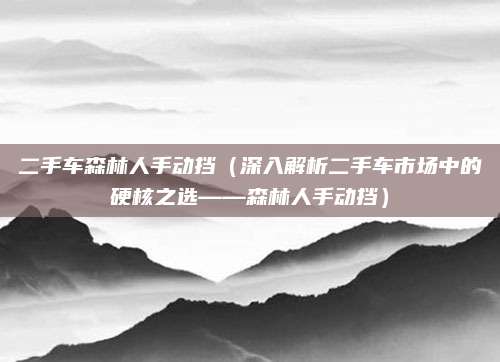 二手车森林人手动挡（深入解析二手车市场中的硬核之选——森林人手动挡）