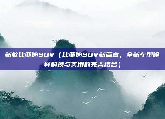 新款比亚迪SUV（比亚迪SUV新篇章，全新车型诠释科技与实用的完美结合）
