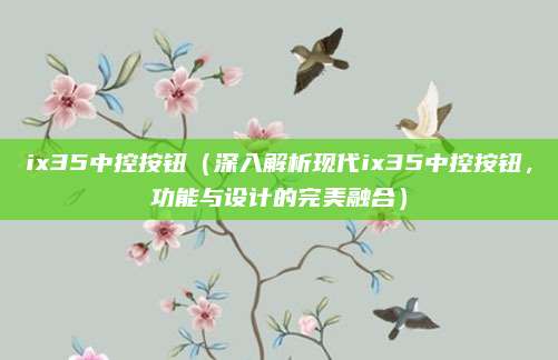 ix35中控按钮(深入解析现代ix35中控按钮,功能与设计的完美融合)