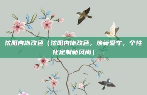 沈阳内饰改色（沈阳内饰改色，焕新爱车，个性化定制新风尚）