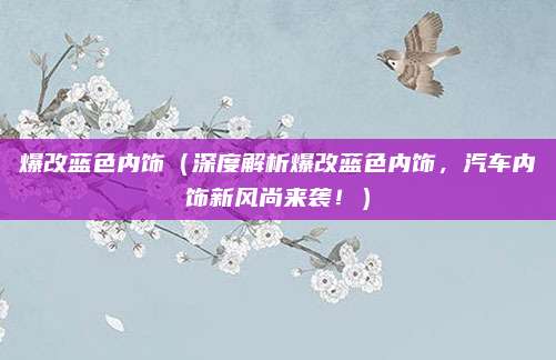 爆改蓝色内饰（深度解析爆改蓝色内饰，汽车内饰新风尚来袭！）