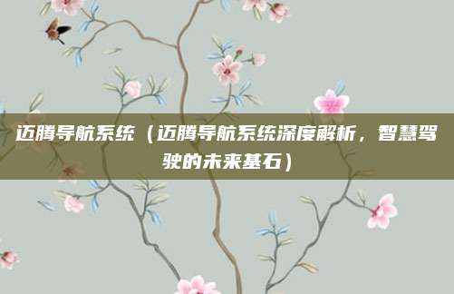 迈腾导航系统(迈腾导航系统深度解析,智慧驾驶的未来基石)
