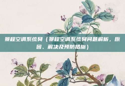 景程空调系统臭(景程空调系统臭问题解析,原因、解决及预防措施)