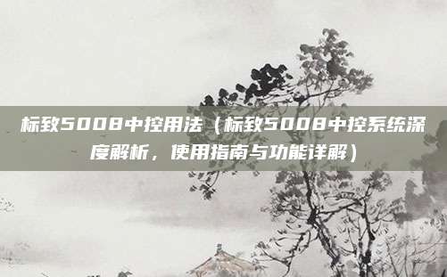 标致5008中控用法（标致5008中控系统深度解析，使用指南与功能详解）