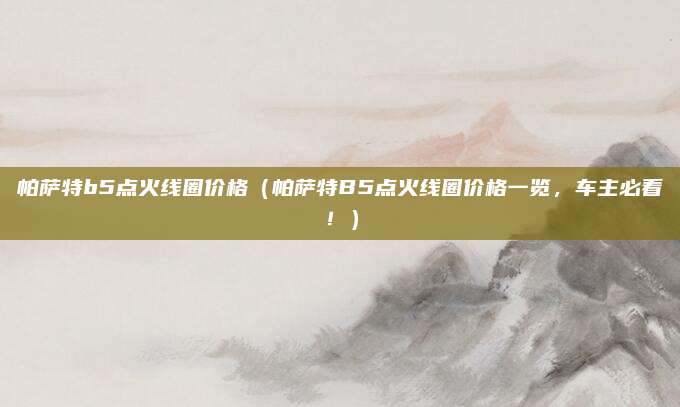 帕萨特b5点火线圈价格(帕萨特B5点火线圈价格一览,车主必看!)