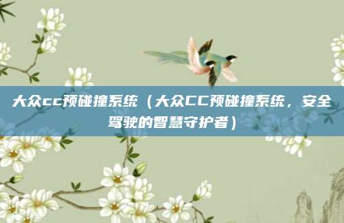 大众cc预碰撞系统(大众CC预碰撞系统,安全驾驶的智慧守护者)