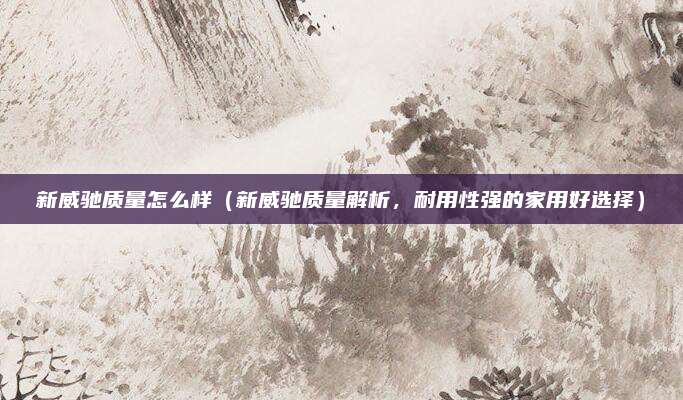 新威驰质量怎么样(新威驰质量解析,耐用性强的家用好选择)