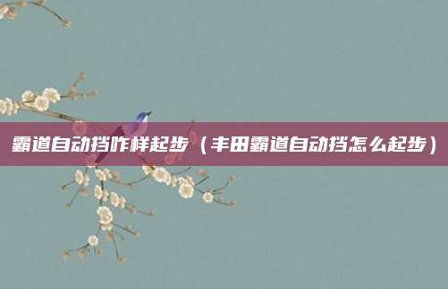 霸道自动挡咋样起步(丰田霸道自动挡怎么起步)