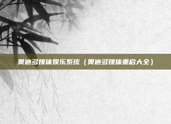 奥迪多媒体娱乐系统(奥迪多媒体重启大全)