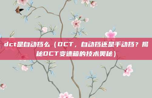 dct是自动挡么(DCT,自动挡还是手动挡?揭秘DCT变速箱的技术奥秘)
