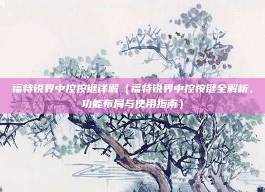 福特锐界中控按键详解（福特锐界中控按键全解析，功能布局与使用指南）