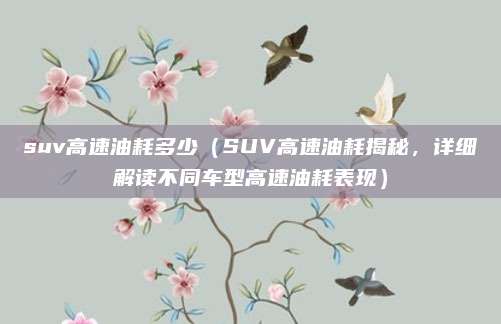 suv高速油耗多少(SUV高速油耗揭秘,详细解读不同车型高速油耗表现)