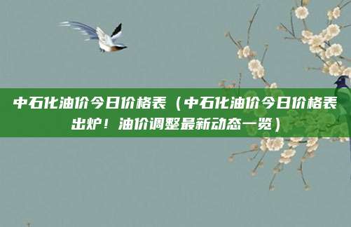 中石化油价今日价格表（中石化油价今日价格表出炉！油价调整最新动态一览）