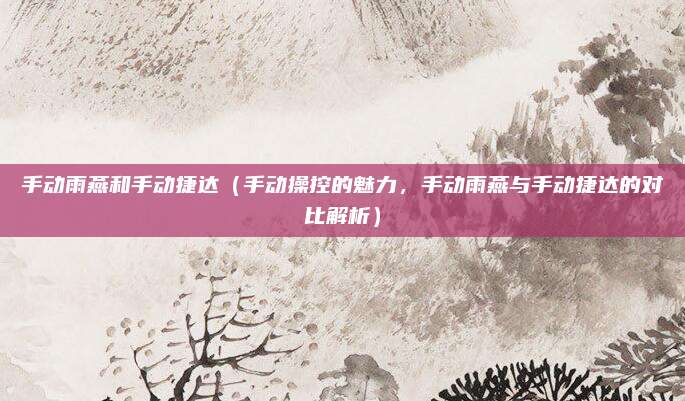 手动雨燕和手动捷达(手动操控的魅力,手动雨燕与手动捷达的对比解析)