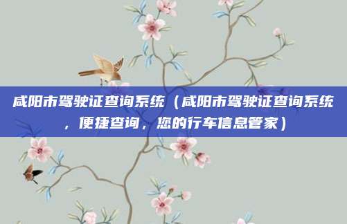 咸阳市驾驶证查询系统(咸阳市驾驶证查询系统,便捷查询,您的行车信息管家)