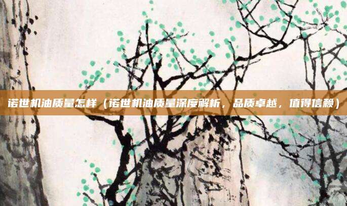 诺世机油质量怎样(诺世机油质量深度解析,品质卓越,值得信赖)