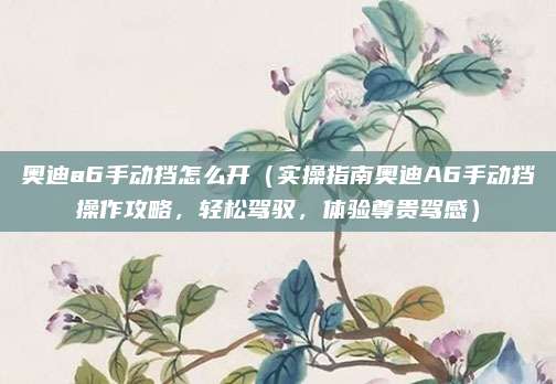 奥迪a6手动挡怎么开（实操指南奥迪A6手动挡操作攻略，轻松驾驭，体验尊贵驾感）