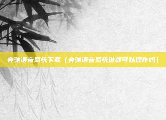 奔驰语音系统下载(奔驰语音系统谁都可以操作吗)