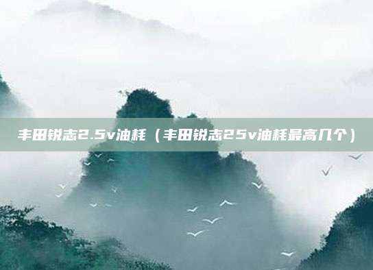 丰田锐志2.5v油耗(丰田锐志25v油耗最高几个)