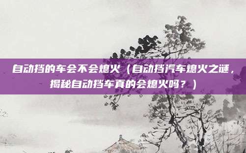 自动挡的车会不会熄火(自动挡汽车熄火之谜,揭秘自动挡车真的会熄火吗?)