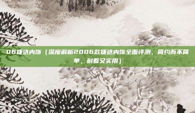 06捷达内饰(深度解析2006款捷达内饰全面评测,简约而不简单,耐看又实用)