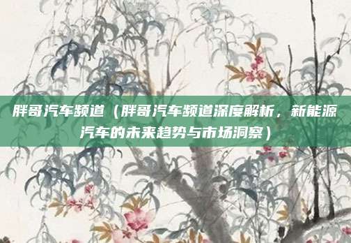 胖哥汽车频道(胖哥汽车频道深度解析,新能源汽车的未来趋势与市场洞察)
