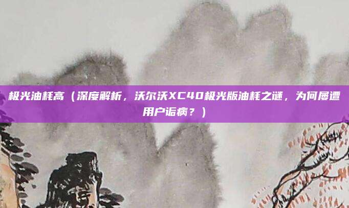 极光油耗高(深度解析,沃尔沃XC40极光版油耗之谜,为何屡遭用户诟病?)