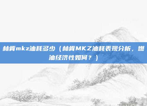 林肯mkz油耗多少(林肯MKZ油耗表现分析,燃油经济性如何?)