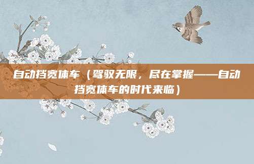 自动挡宽体车(驾驭无限,尽在掌握——自动挡宽体车的时代来临)