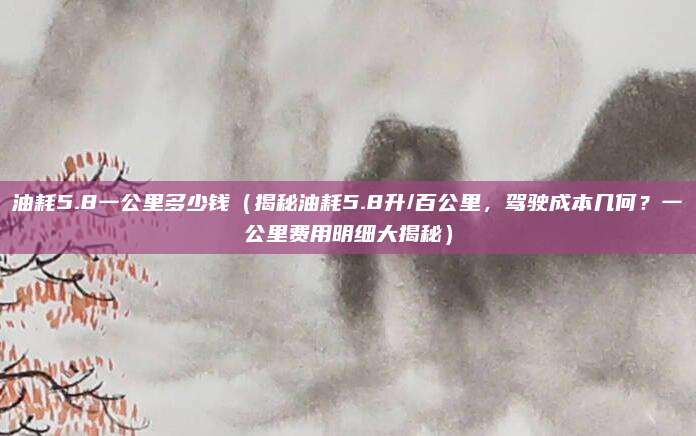 油耗5.8一公里多少钱(揭秘油耗5.8升/百公里,驾驶成本几何?一公里费用明细大揭秘)