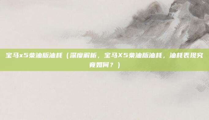 宝马x5柴油版油耗(深度解析,宝马X5柴油版油耗,油耗表现究竟如何?)
