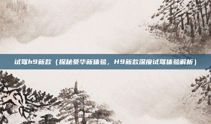 试驾h9新款(探秘豪华新体验,H9新款深度试驾体验解析)