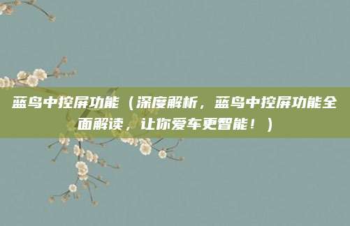 蓝鸟中控屏功能(深度解析,蓝鸟中控屏功能全面解读,让你爱车更智能!)