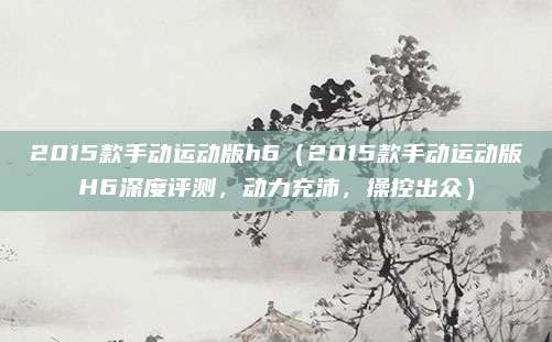 2015款手动运动版h6(2015款手动运动版H6深度评测,动力充沛,操控出众)