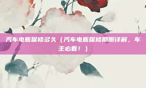 汽车电瓶保修多久（汽车电瓶保修期限详解，车主必看！）