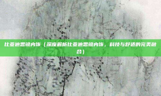 比亚迪思锐内饰（深度解析比亚迪思锐内饰，科技与舒适的完美融合）