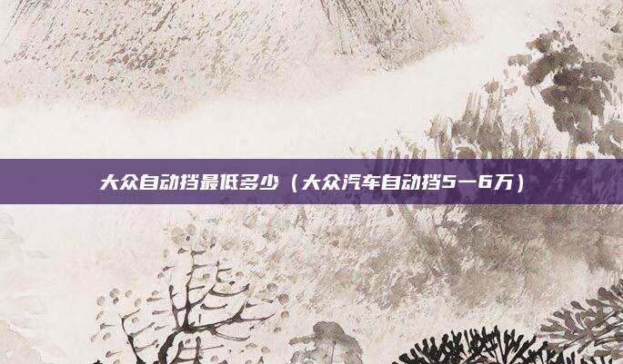 大众自动挡最低多少(大众汽车自动挡5一6万)