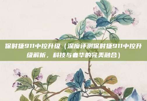保时捷911中控升级(深度评测保时捷911中控升级解析,科技与奢华的完美融合)