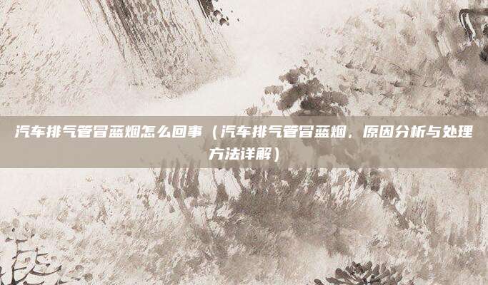汽车排气管冒蓝烟怎么回事(汽车排气管冒蓝烟,原因分析与处理方法详解)