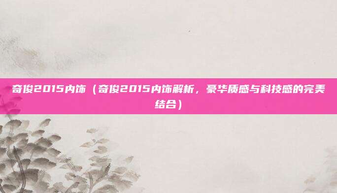 奇俊2015内饰(奇俊2015内饰解析,豪华质感与科技感的完美结合)