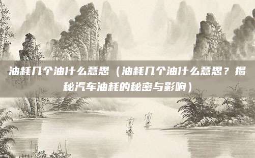 油耗几个油什么意思(油耗几个油什么意思?揭秘汽车油耗的秘密与影响)