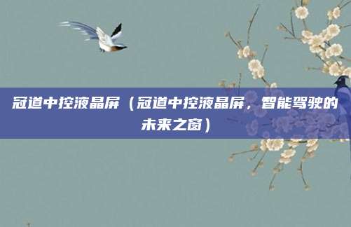 冠道中控液晶屏(冠道中控液晶屏,智能驾驶的未来之窗)