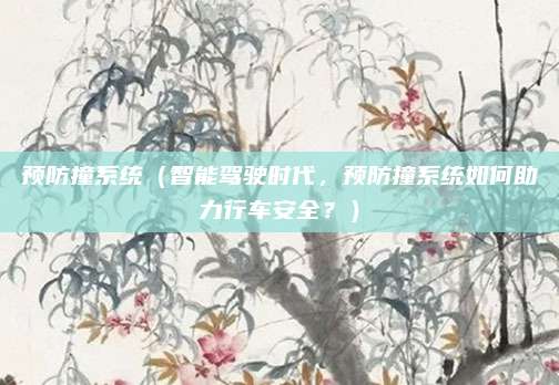 预防撞系统(智能驾驶时代,预防撞系统如何助力行车安全?)