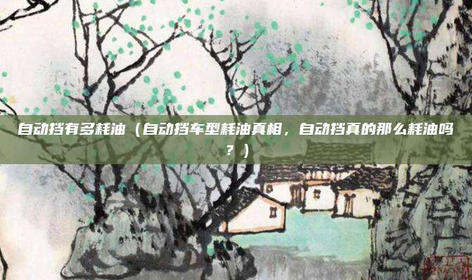 自动挡有多耗油(自动挡车型耗油真相,自动挡真的那么耗油吗?)