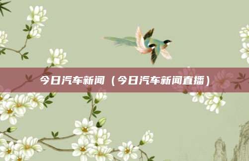 今日汽车新闻（今日汽车新闻直播）