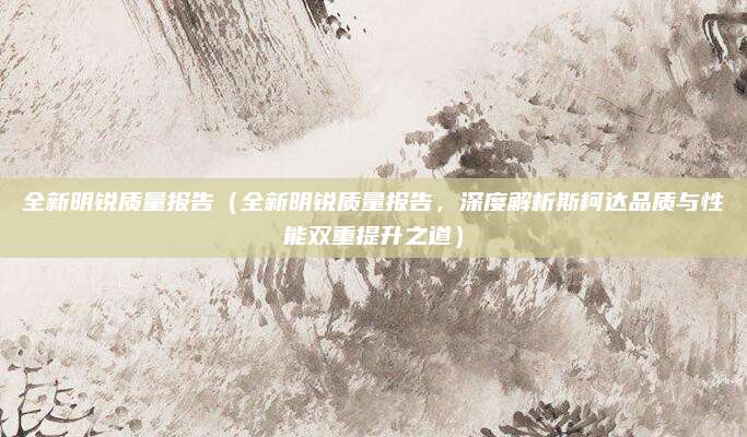 全新明锐质量报告(全新明锐质量报告,深度解析斯柯达品质与性能双重提升之道)