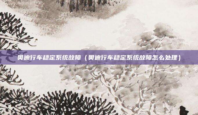 奥迪行车稳定系统故障(奥迪行车稳定系统故障怎么处理)