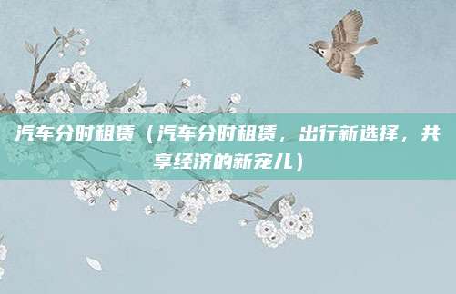 汽车分时租赁(汽车分时租赁,出行新选择,共享经济的新宠儿)