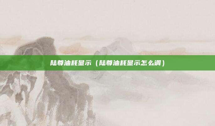 陆尊油耗显示(陆尊油耗显示怎么调)